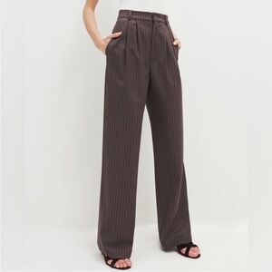Reformation Mason Chocolate Stripe Pants